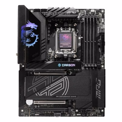 Tarjeta Madre MSI MPG X870E Carbon WiFi en Color Gris con Socket AM5, DDR5 y conectividad WiFi 7 para Gaming de Alto Rendimiento